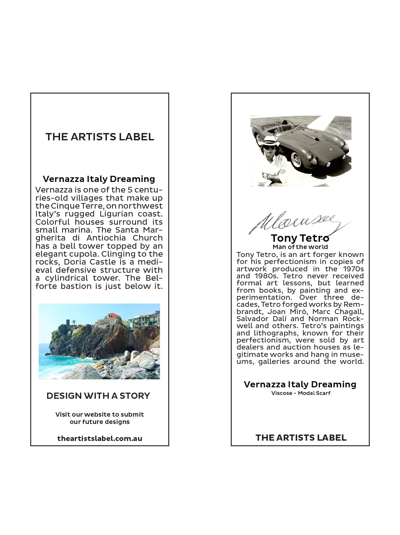 THE ARTISTS LABEL VERNAZZA ITALY DREAMING SCARF - Image 3