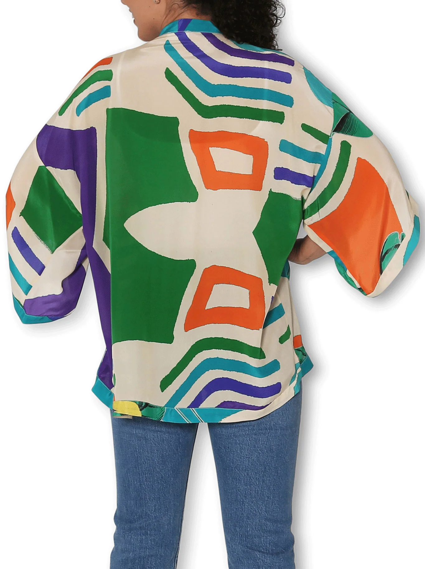 THE ARTISTS LABEL COLLAGE OF TOUCAN SILK KIMONO - Image 3