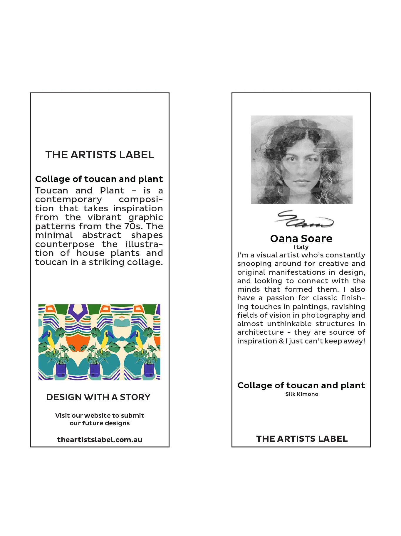 THE ARTISTS LABEL COLLAGE OF TOUCAN SILK KIMONO - Image 4