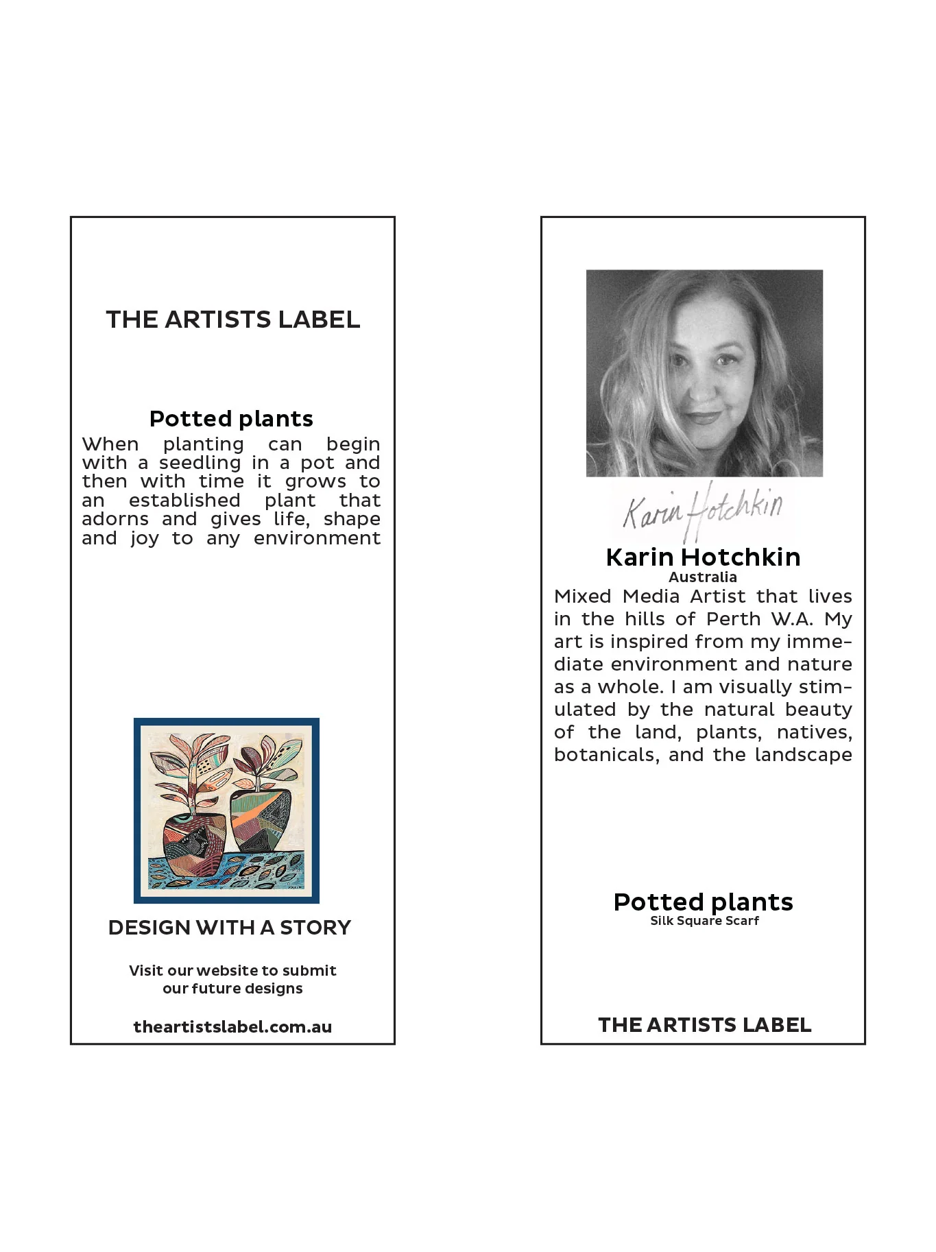 THE ARTISTS LABEL POTTED PLANTS SILK SQUARE - Image 3