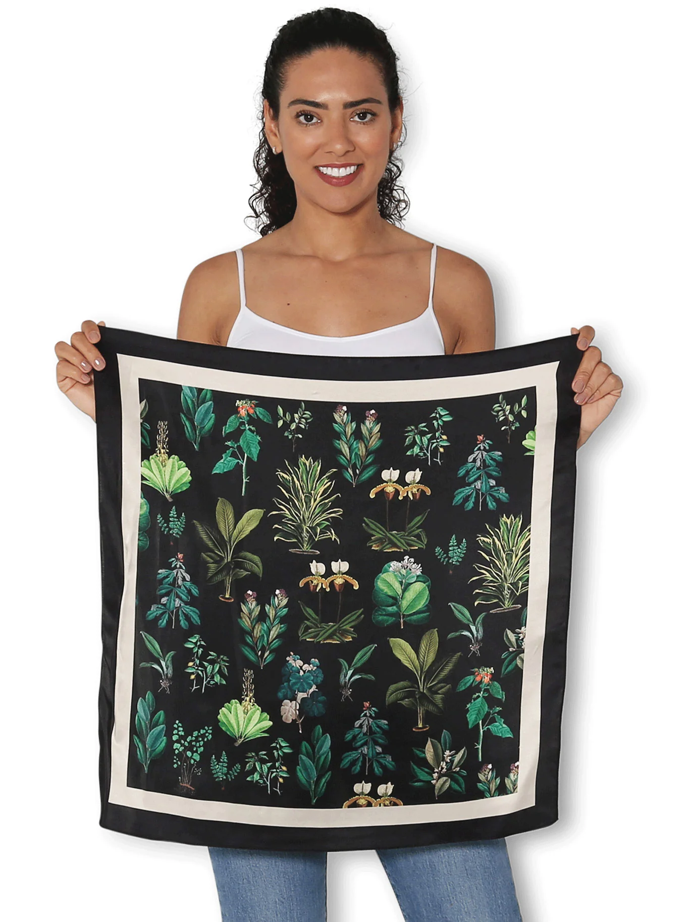 THE ARTIST LABEL ANCIENT BOTANY SILK SQUARE SCARF - Image 2
