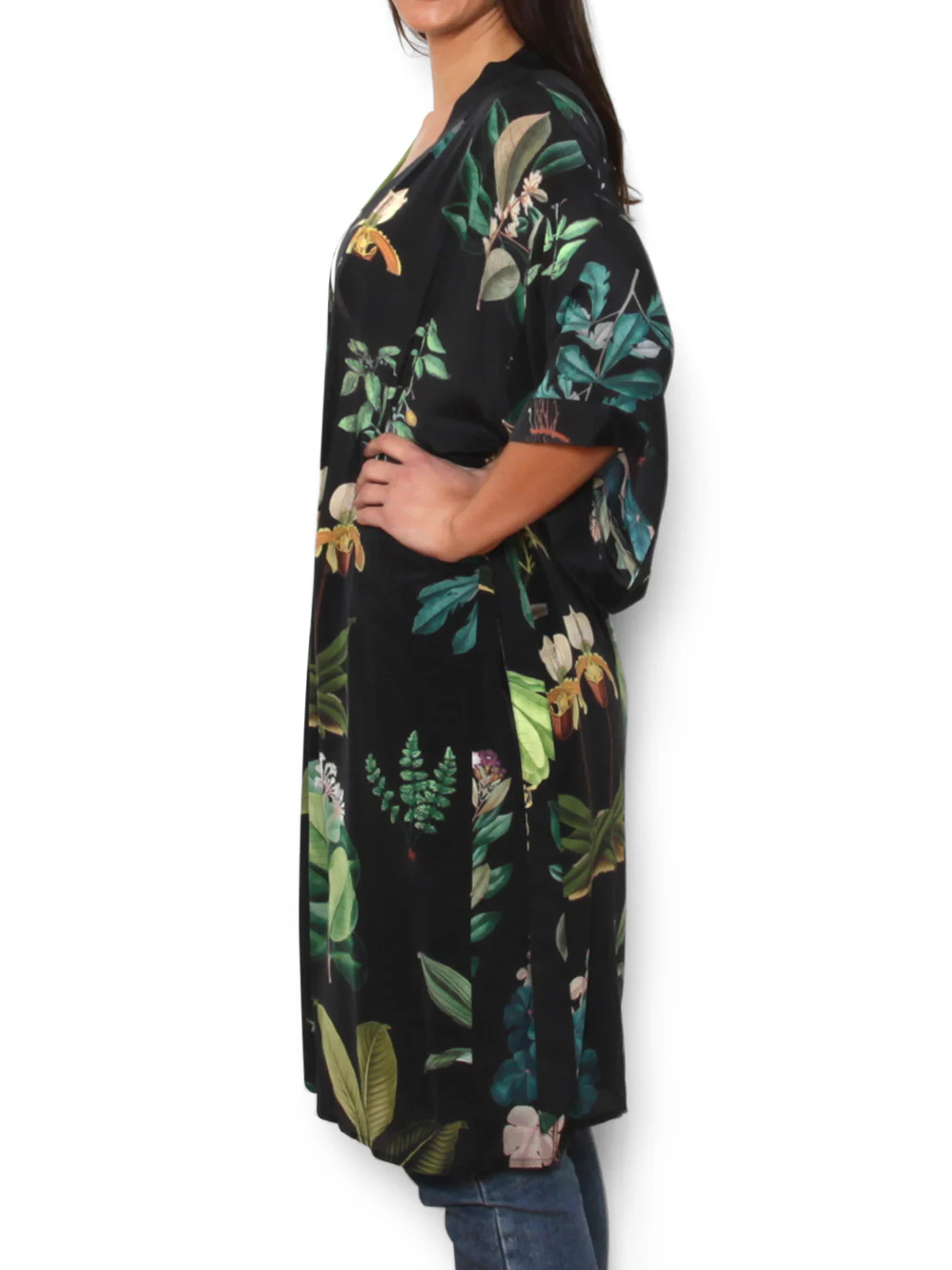 THE ARTIST LABEL ANCIENT BOTANY SILK LONG KIMONO - Image 2