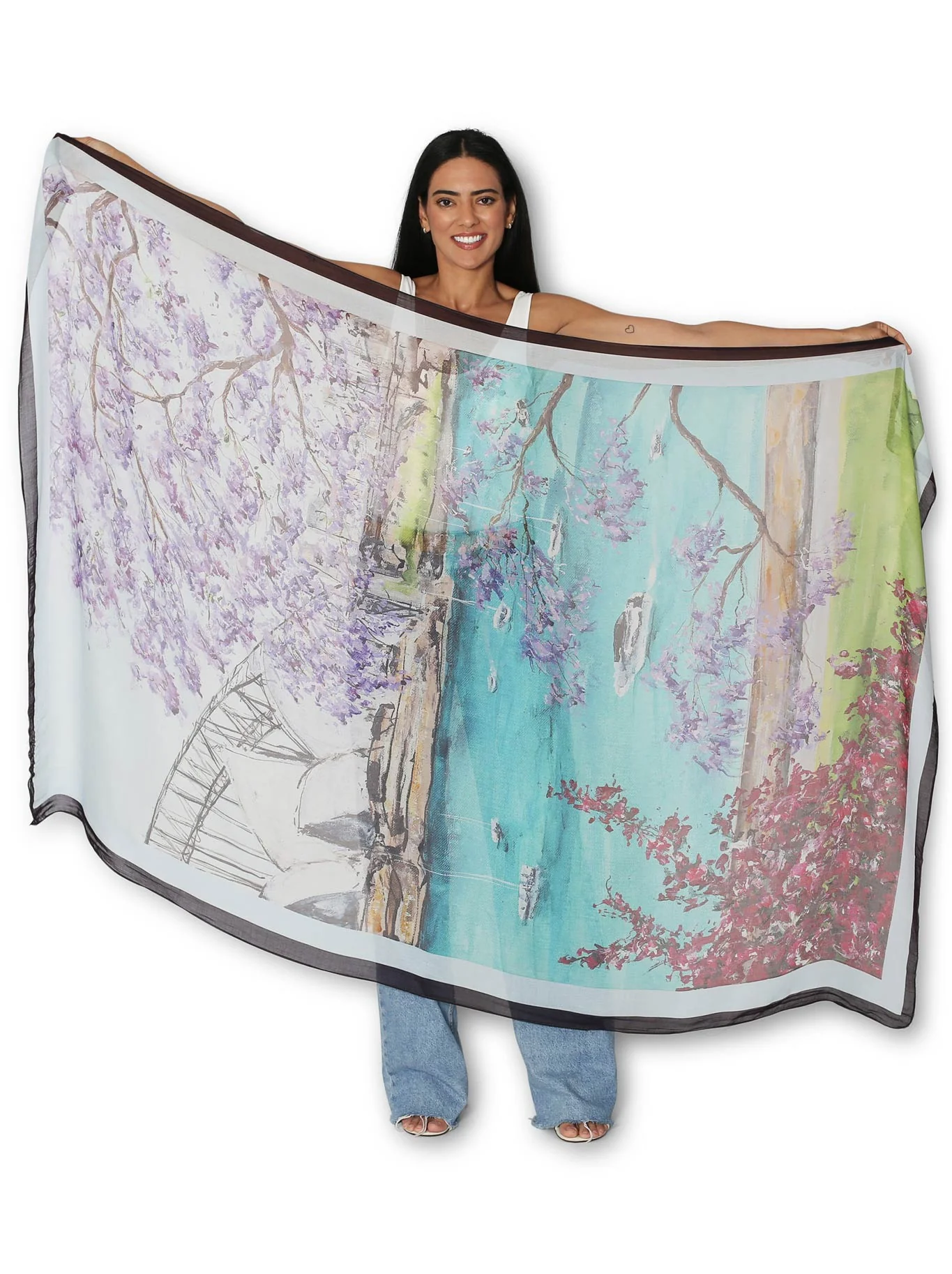 THE ARTISTS LABEL SYDNEY HARBOUR IN SPRING SARONG - Image 2