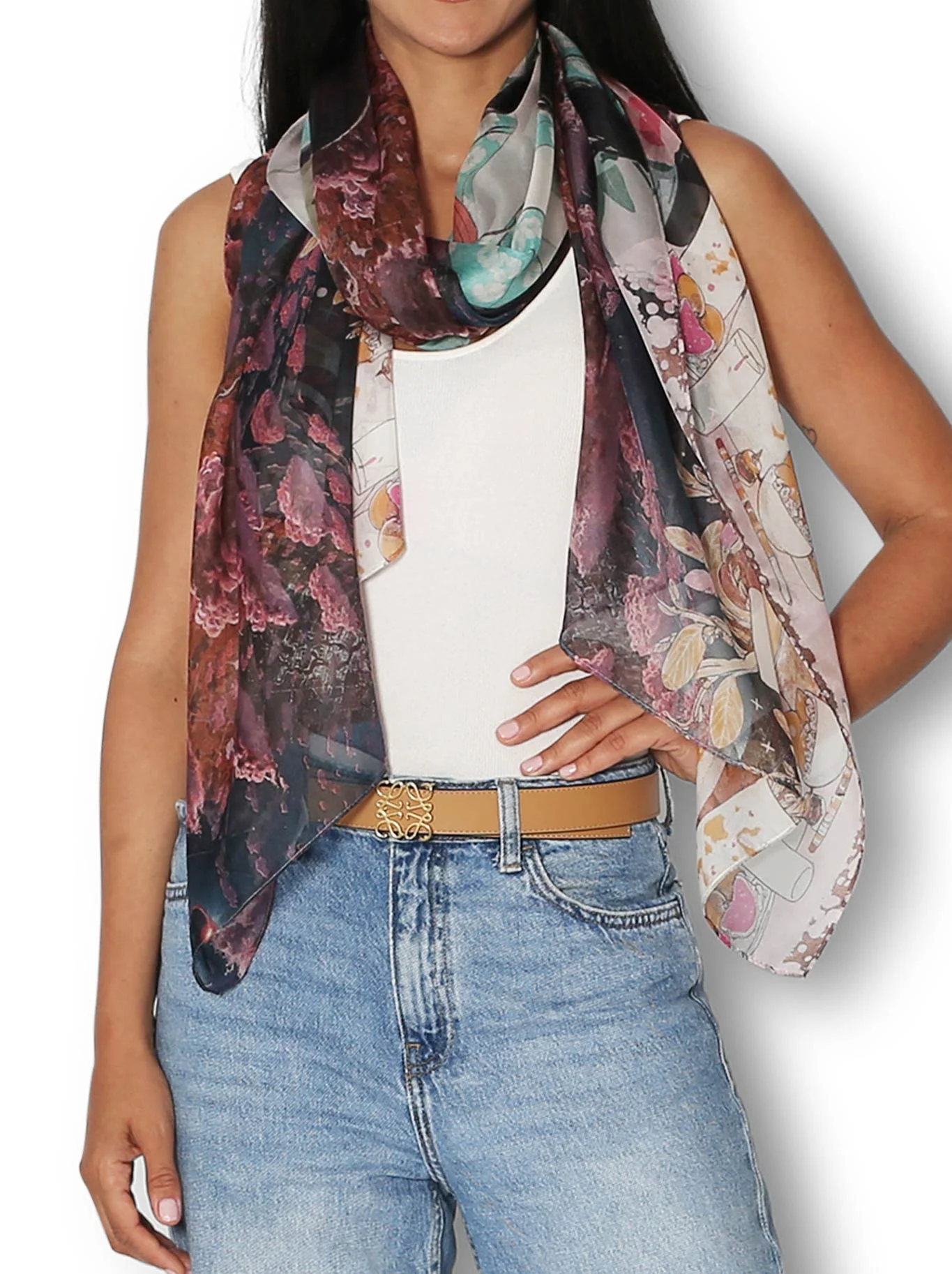 THE ARTISTS LABEL SUNSET IN JAPAN SILK SCARF