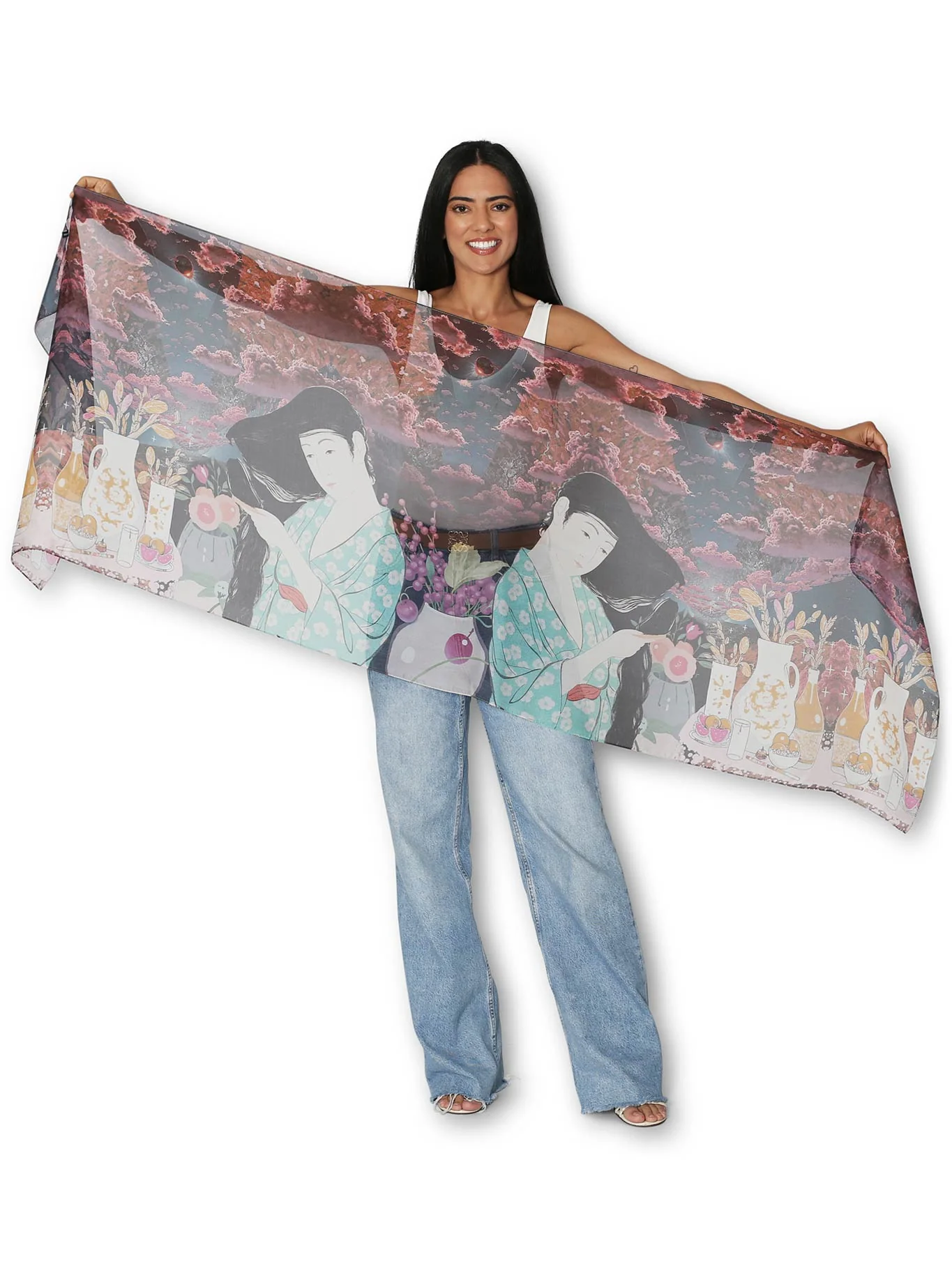 THE ARTISTS LABEL SUNSET IN JAPAN SILK SCARF - Image 2