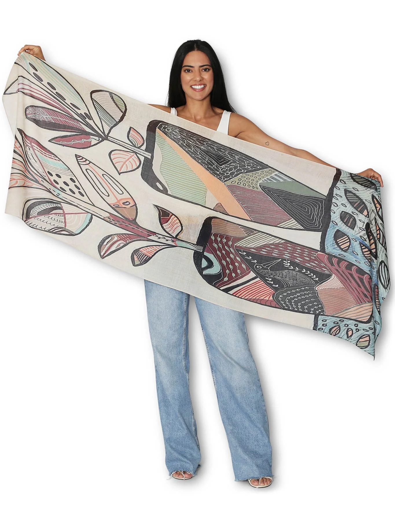 THE ARTISTS LABEL POTTED PLANTS WOOL SCARF - Image 2