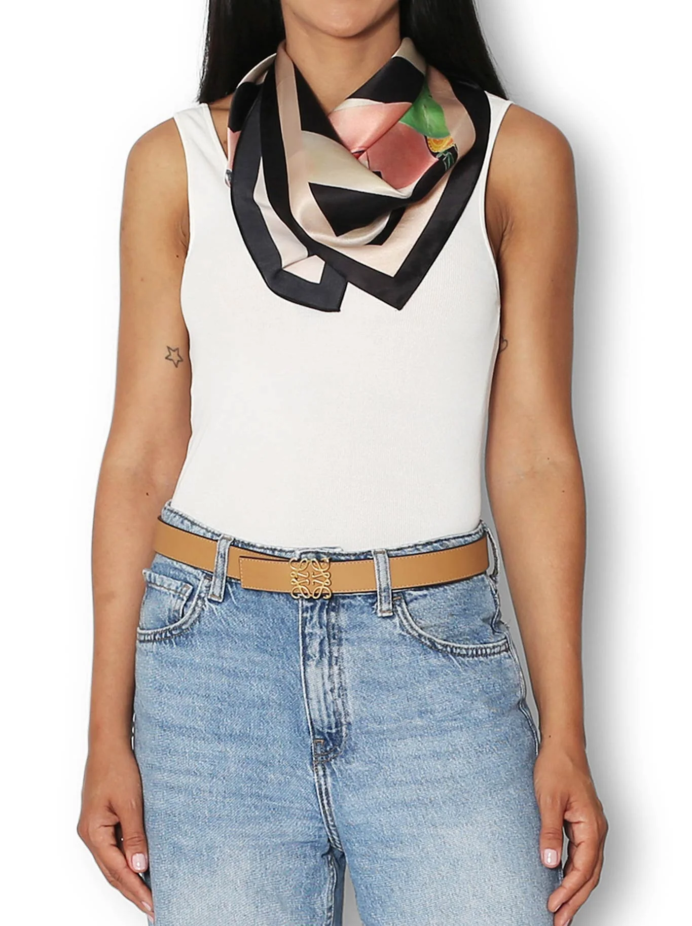 THE ARTISTS LABEL DECO GODDESS SILK SQUARE SCARF