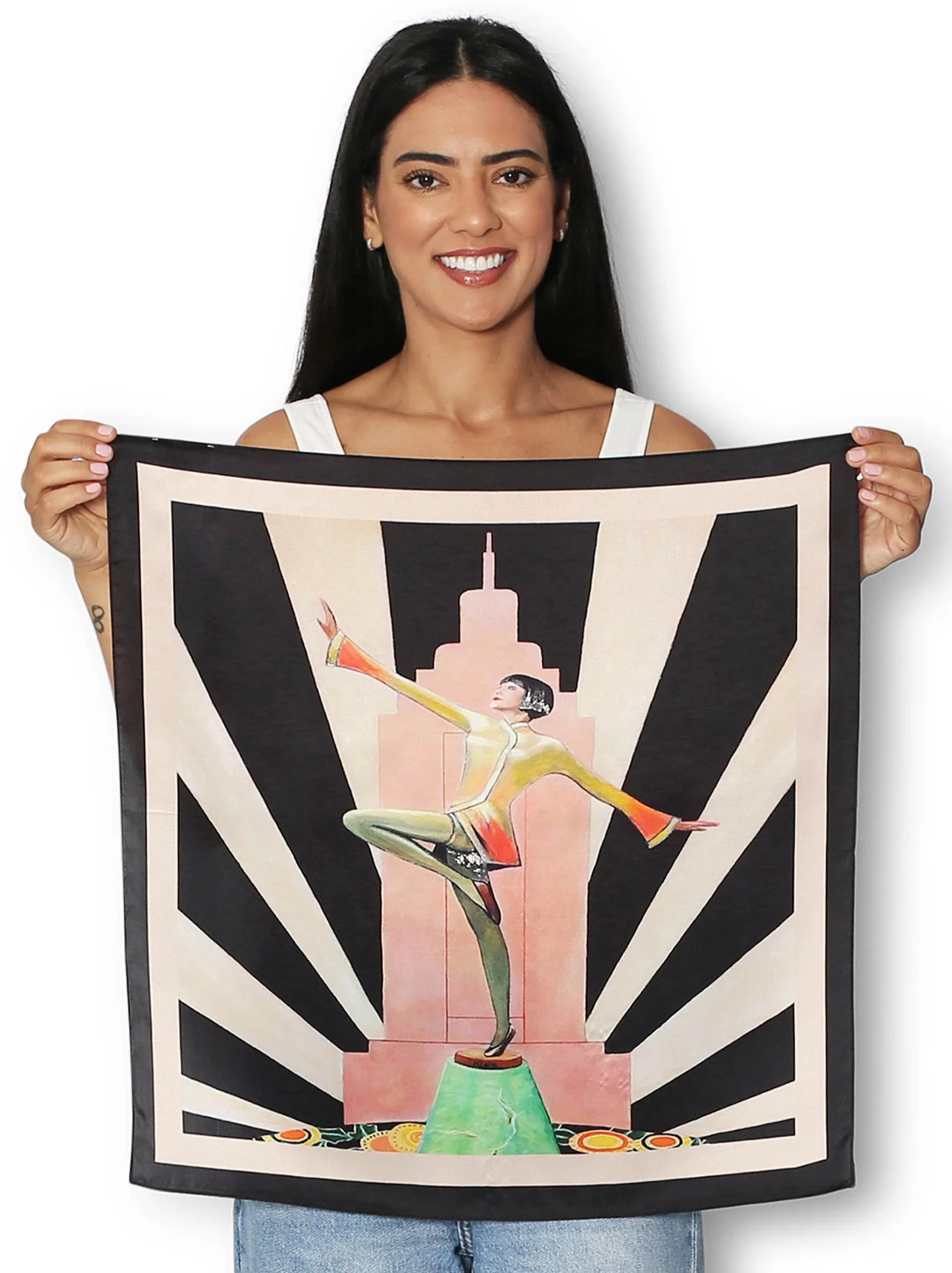 THE ARTISTS LABEL DECO GODDESS SILK SQUARE SCARF - Image 2
