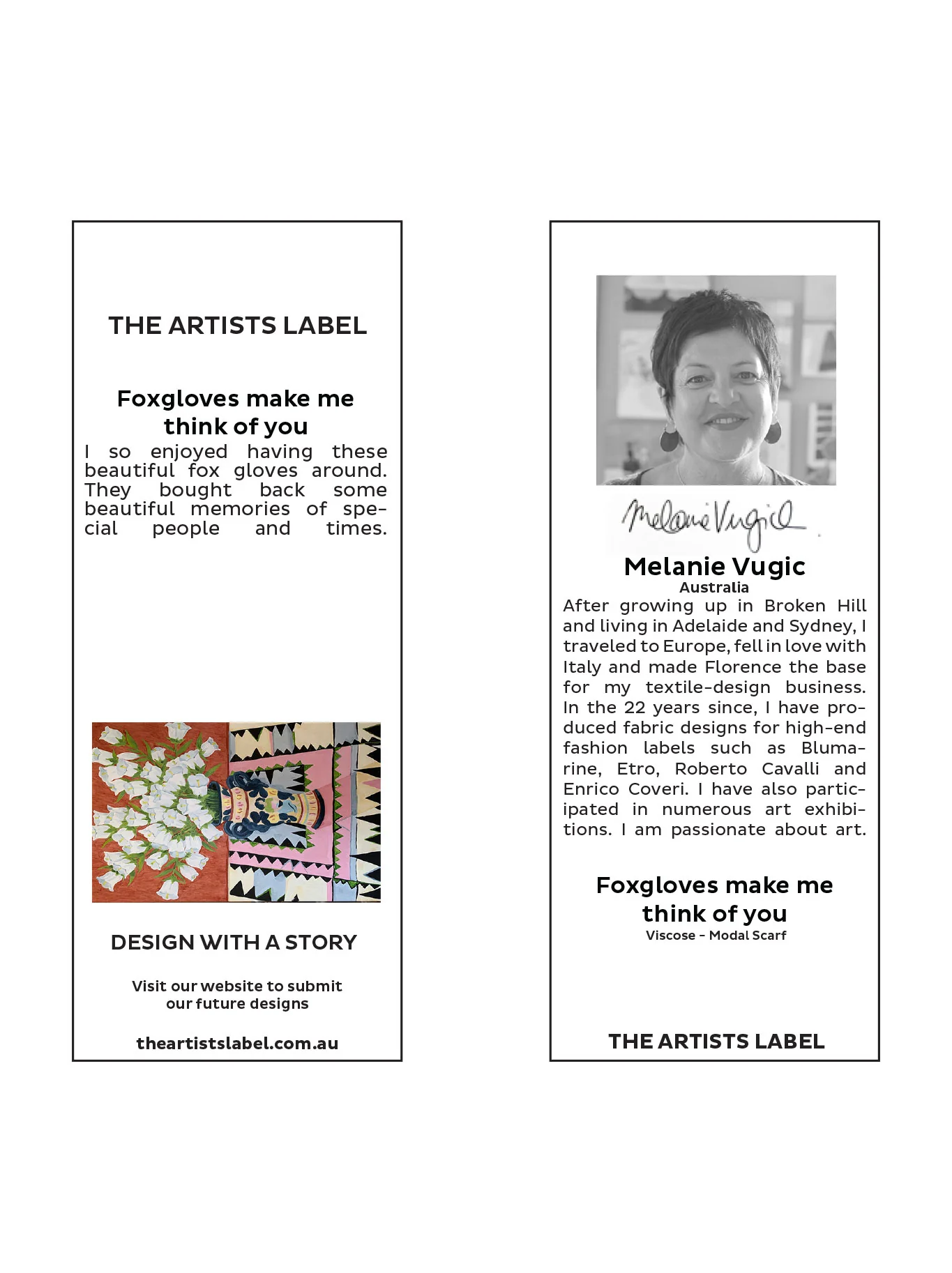 THE ARTISTS LABEL FOXGLOVES MAKE ME THINK OF YOU SCARF - Image 3