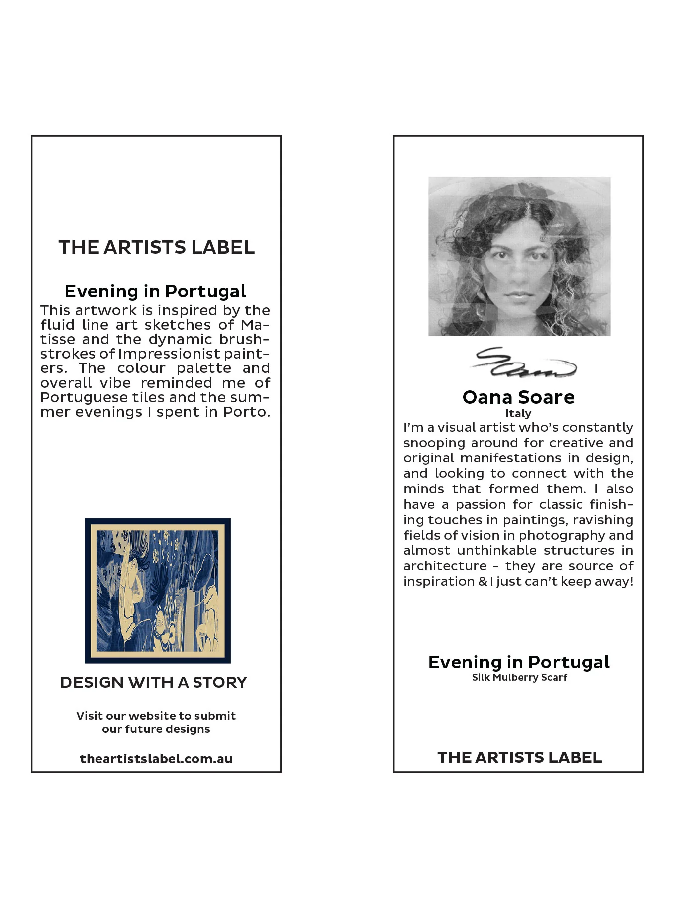 THE ARTISTS LABEL EVENING IN PORTUGAL SILK SQUARE SCARF - Image 3