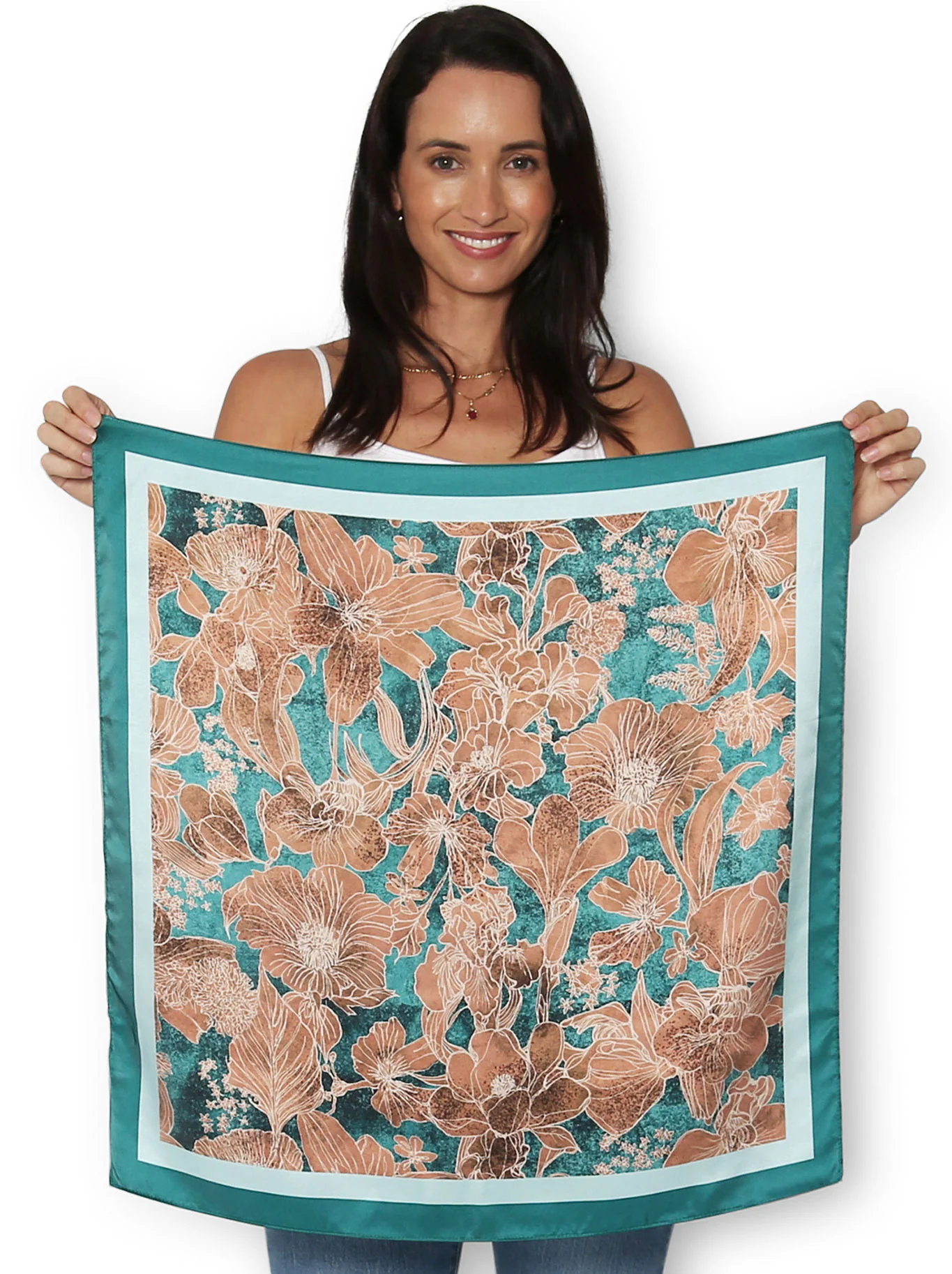 THE ARTISTS LABEL ORCHID INK SILK SQUARE SCARF - Image 2