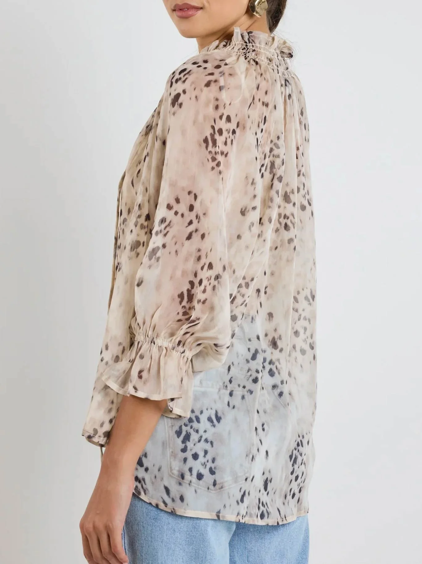 AMONG THE BRAVE ODYSSEY LEOPARD SHIRRED TOP - Image 3