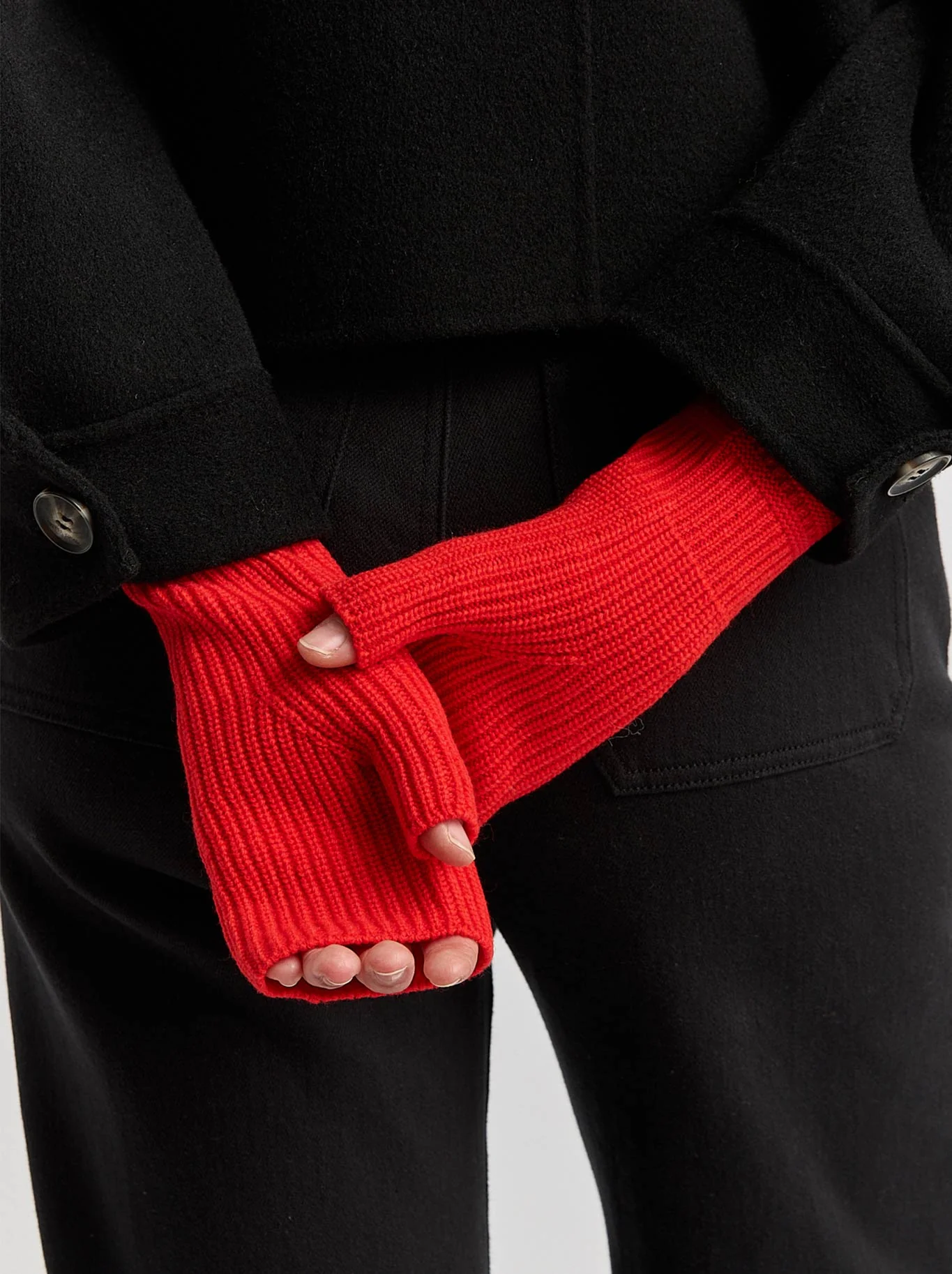 TOORALLIE FINE RIB OPEN MITTEN - Image 6