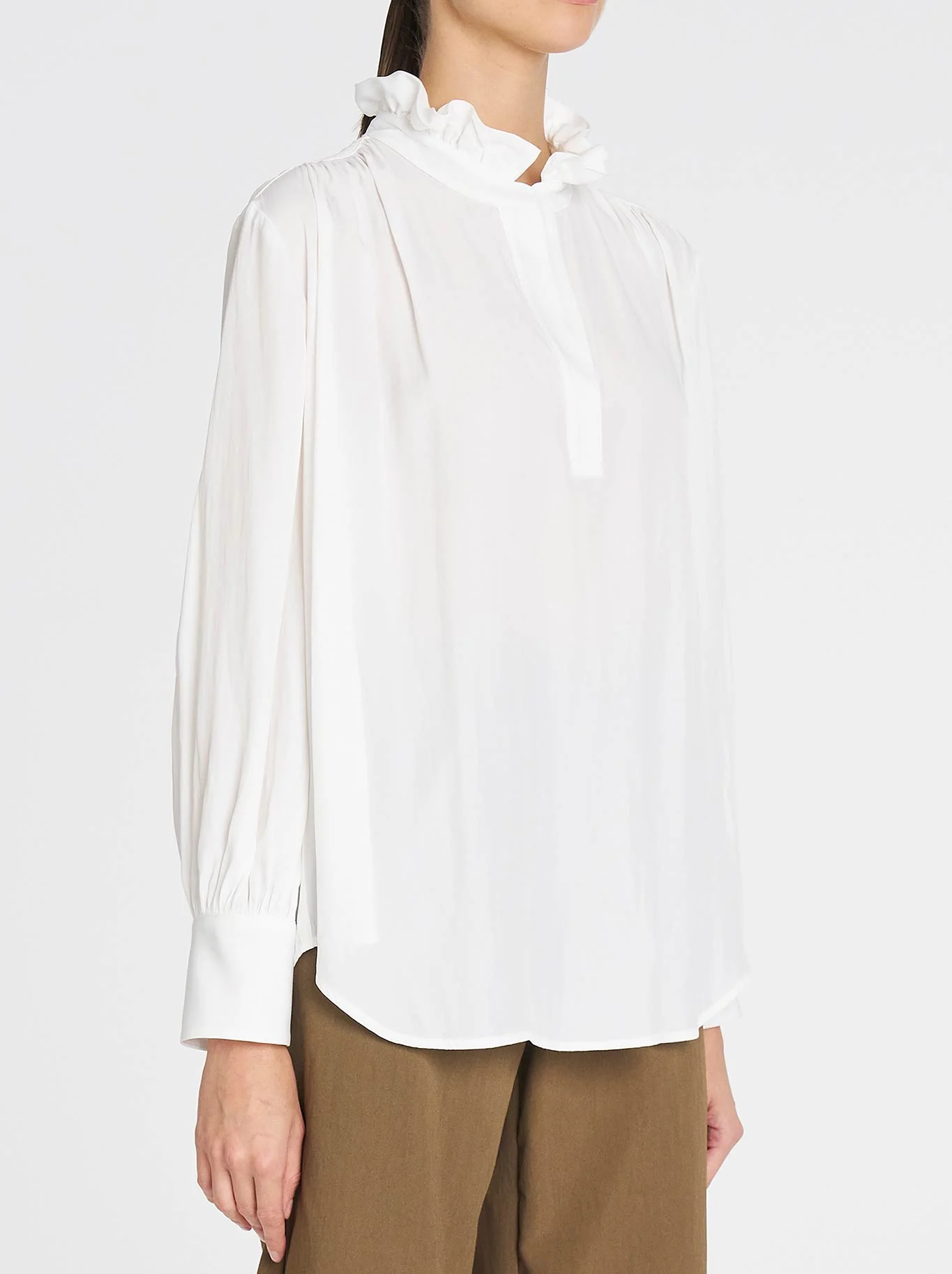 MELA PURDIE FRILL NECK BLOUSE - Image 2