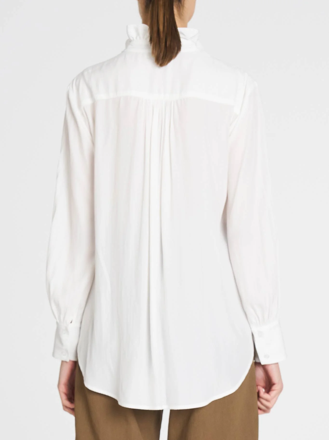 MELA PURDIE FRILL NECK BLOUSE - Image 3