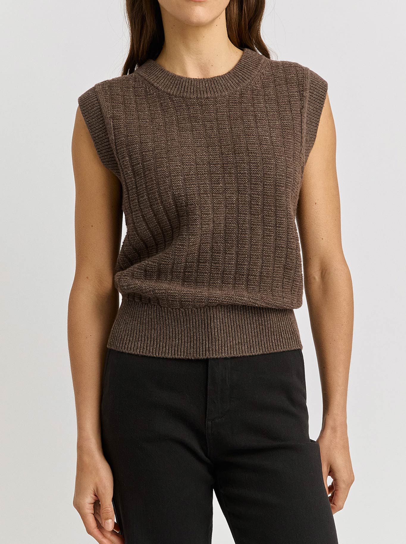 TOORALLIE GRID KNIT VEST - Image 4