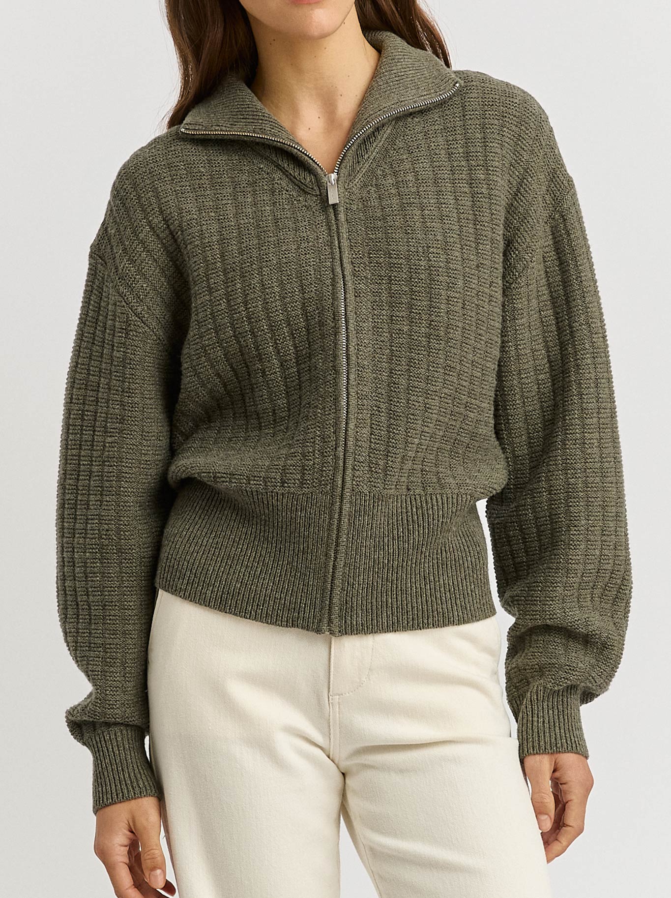 TOORALLIE GRID KNIT ZIP THROUGH - Image 5