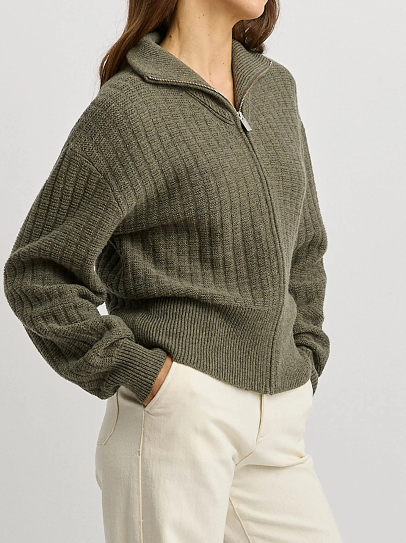 TOORALLIE GRID KNIT ZIP THROUGH - Image 6