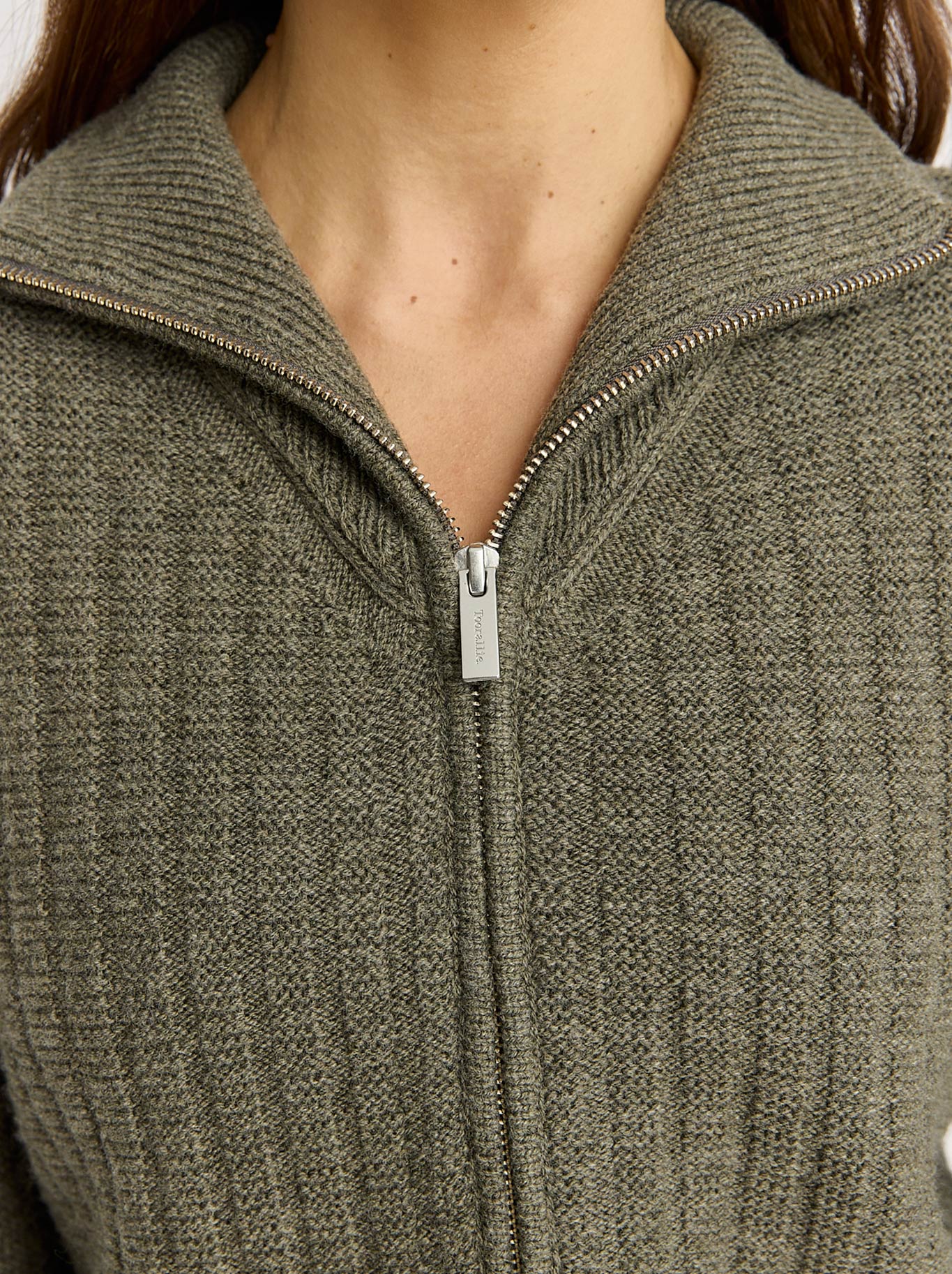 TOORALLIE GRID KNIT ZIP THROUGH - Image 7