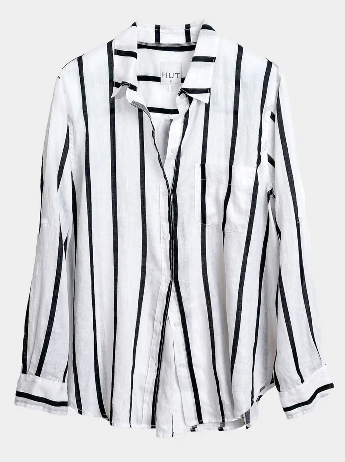 HUT STRIPE LINEN BOYFRIEND SHIRT - Image 7