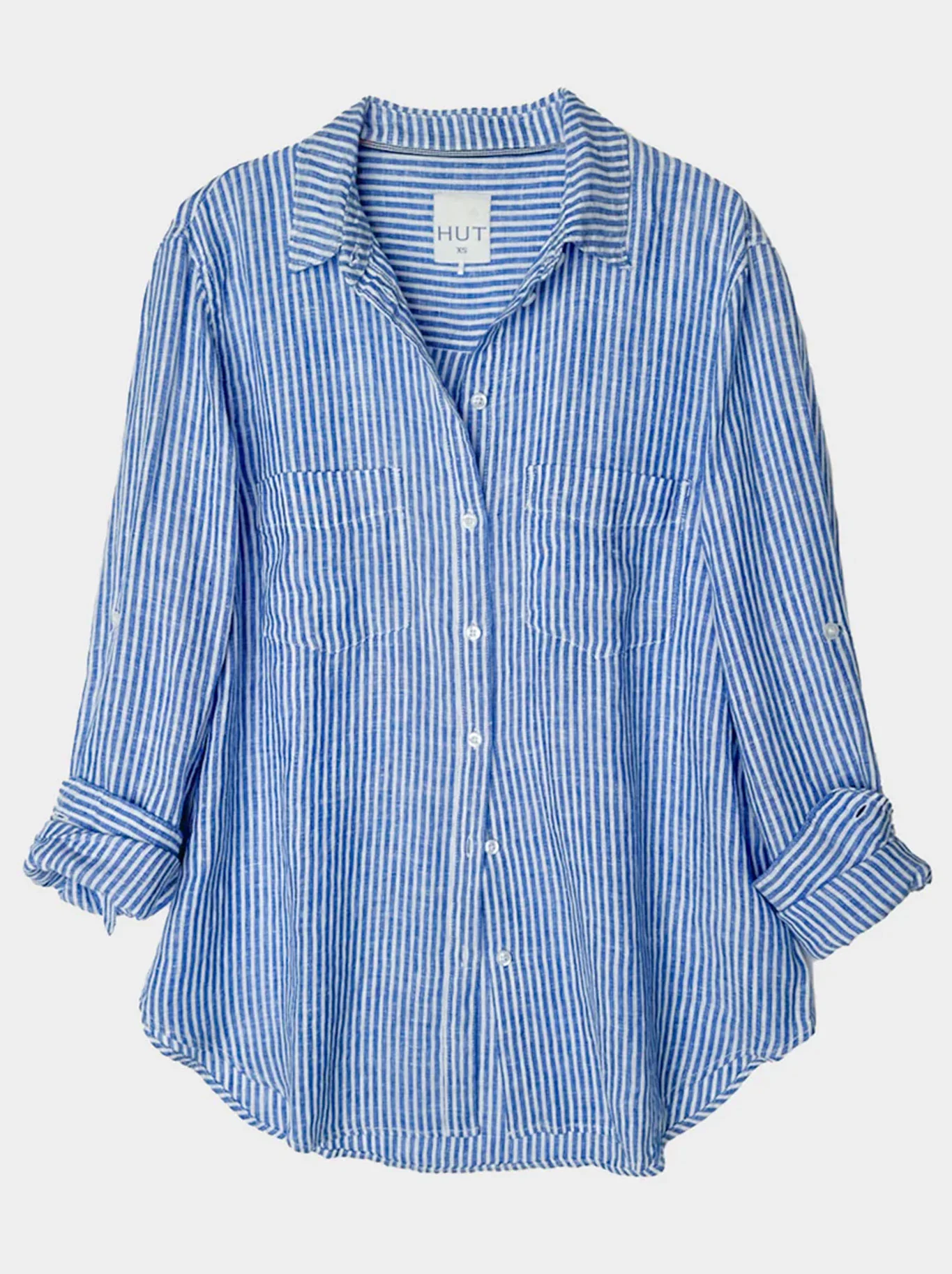 HUT STRIPE LINEN BOYFRIEND SHIRT - Image 9