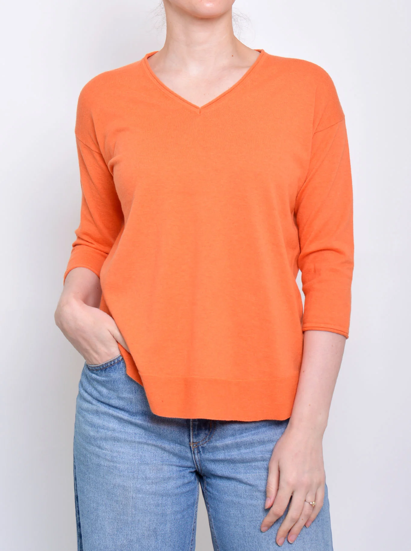 JAMES MELBOURNE VEE NECK 3/4 SLEEVE KNIT