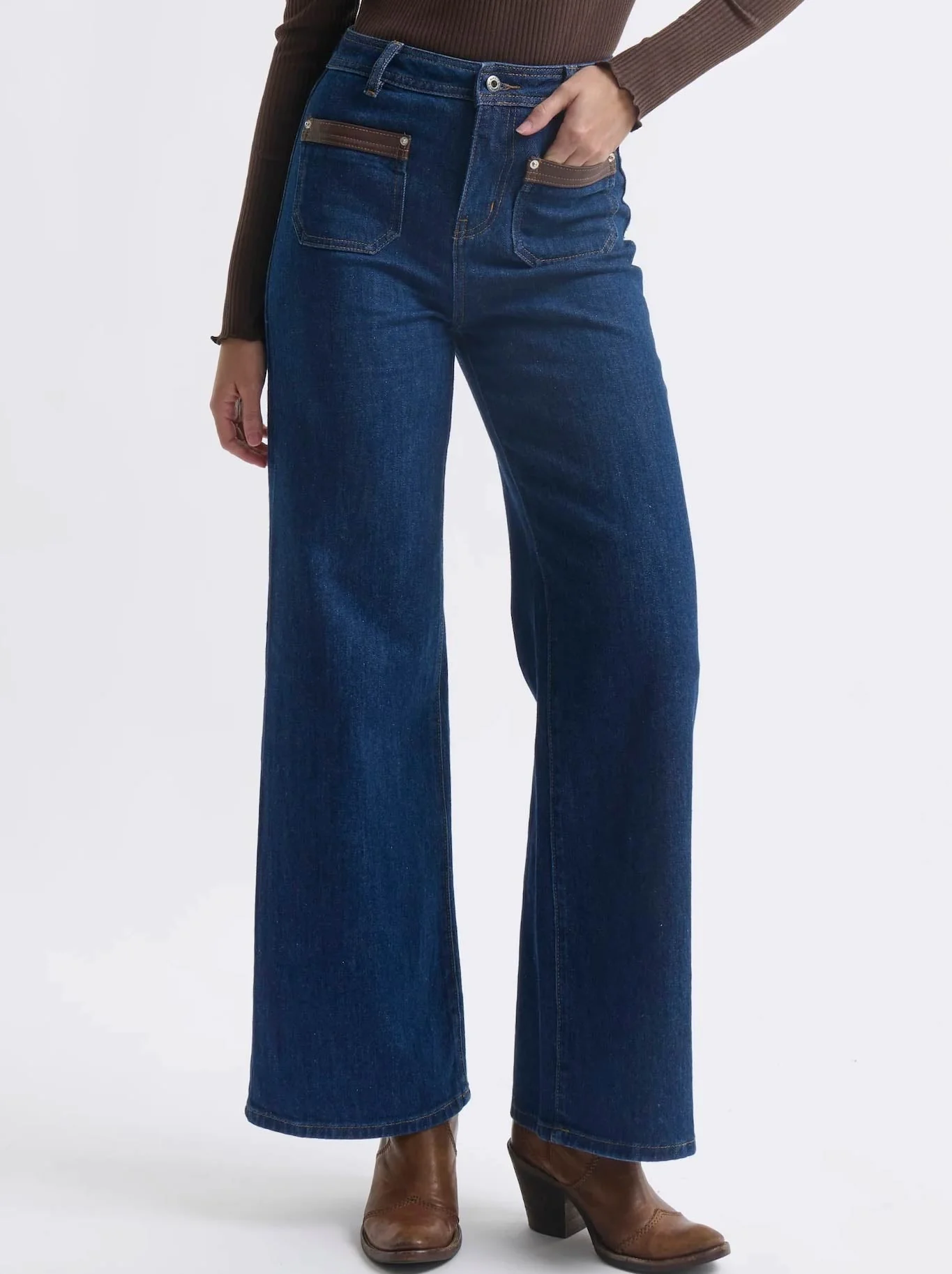 KIREINA HARPER JEAN LEATHER POCKET