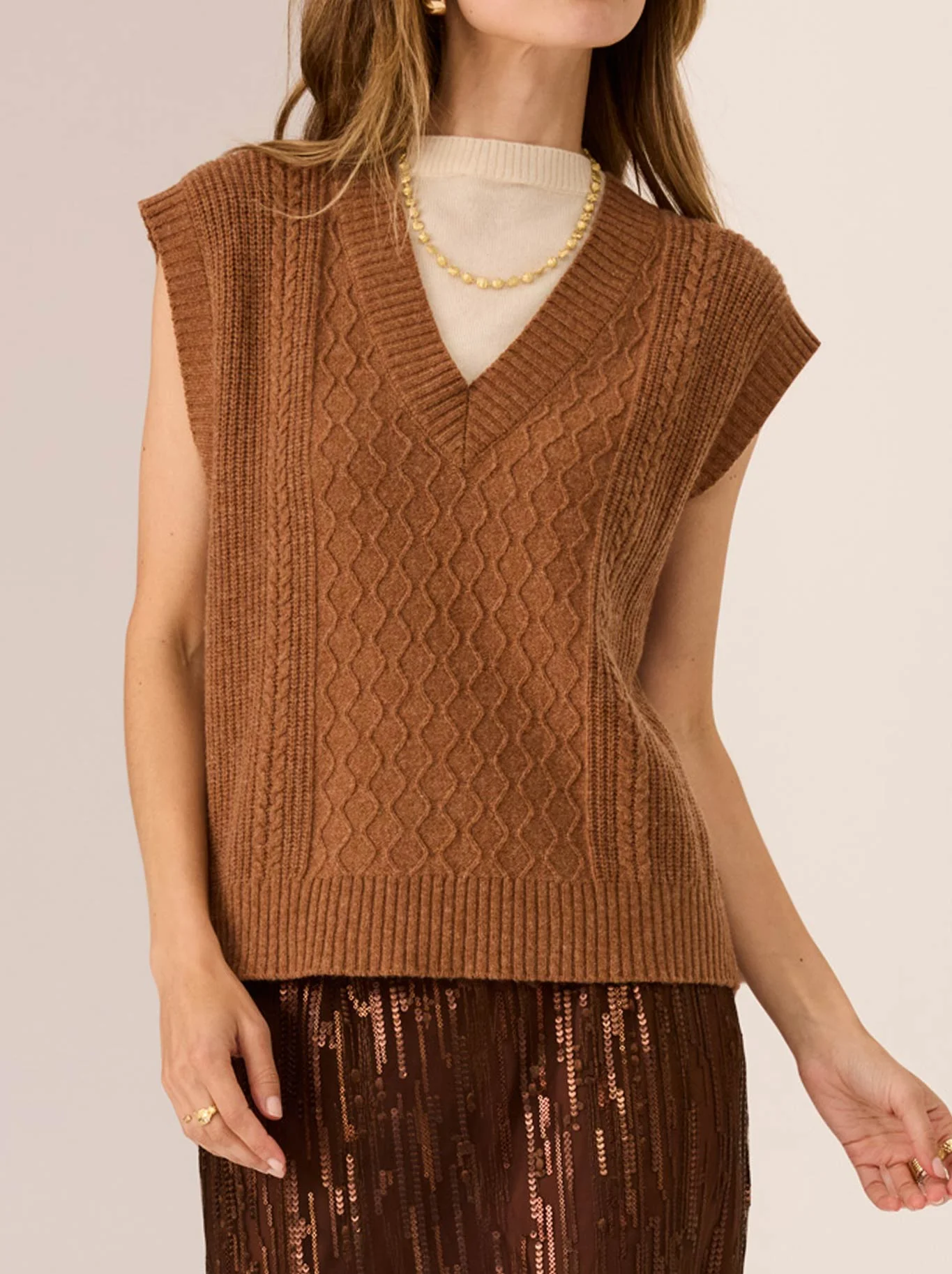 POL LOREN CABLE VEST
