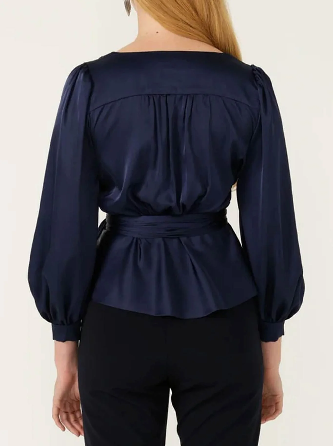 SACHA DRAKE SATIN FAUX WRAP TOP - Image 3