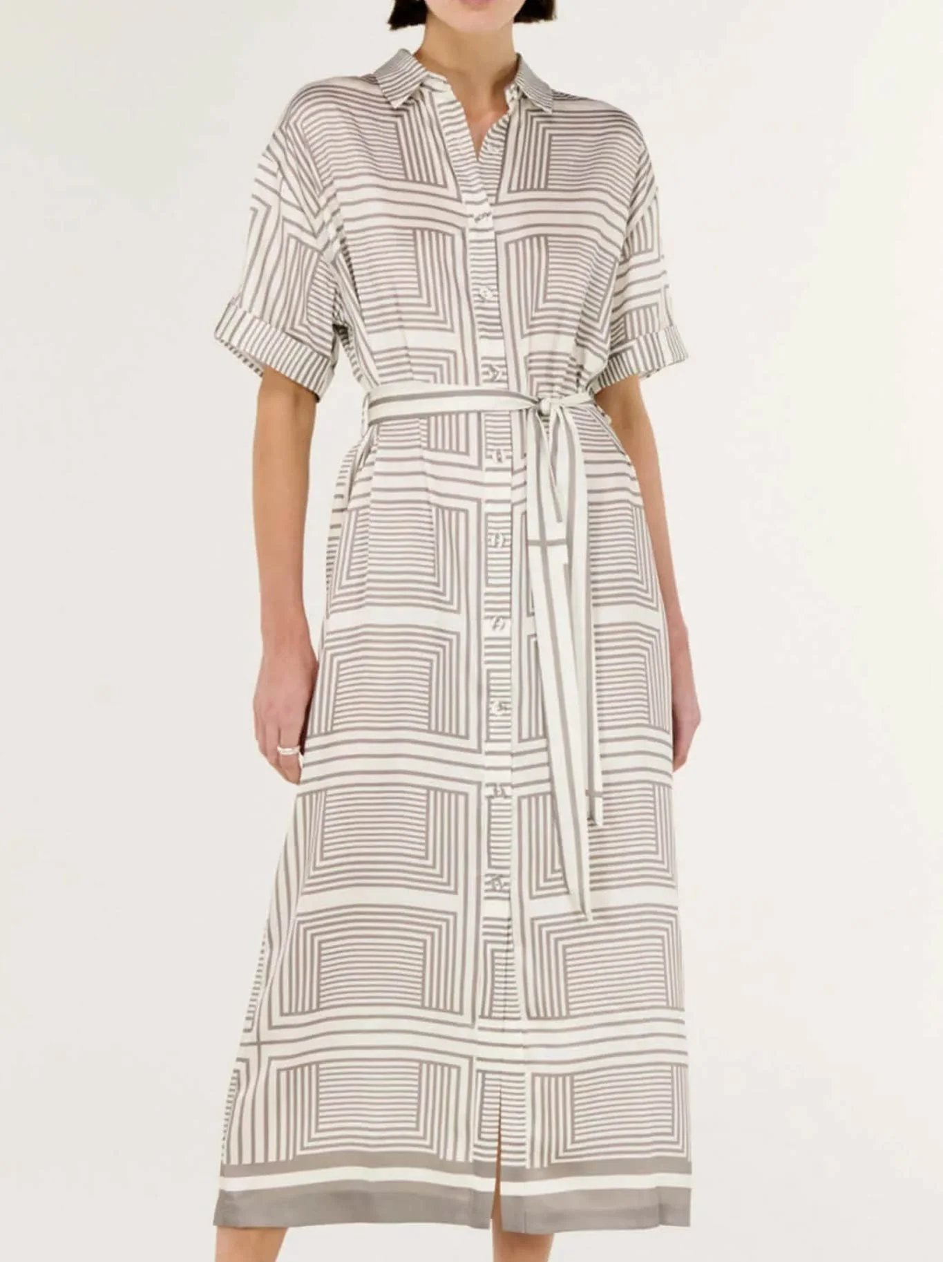 STAPLE THE LABEL SIPHON MIDI SHIRT DRESS