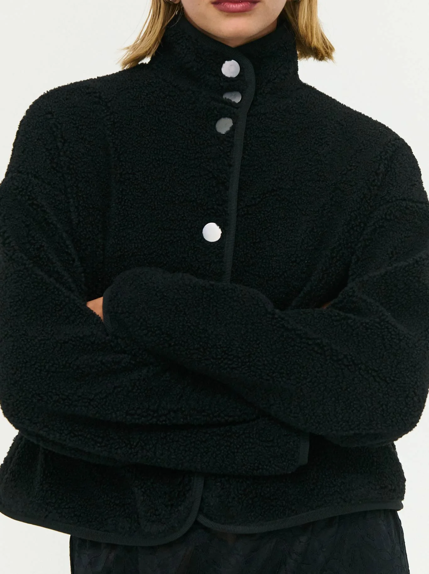 STAPLE THE LABEL KATYA CROPPED SHERPA JACKET - Image 3
