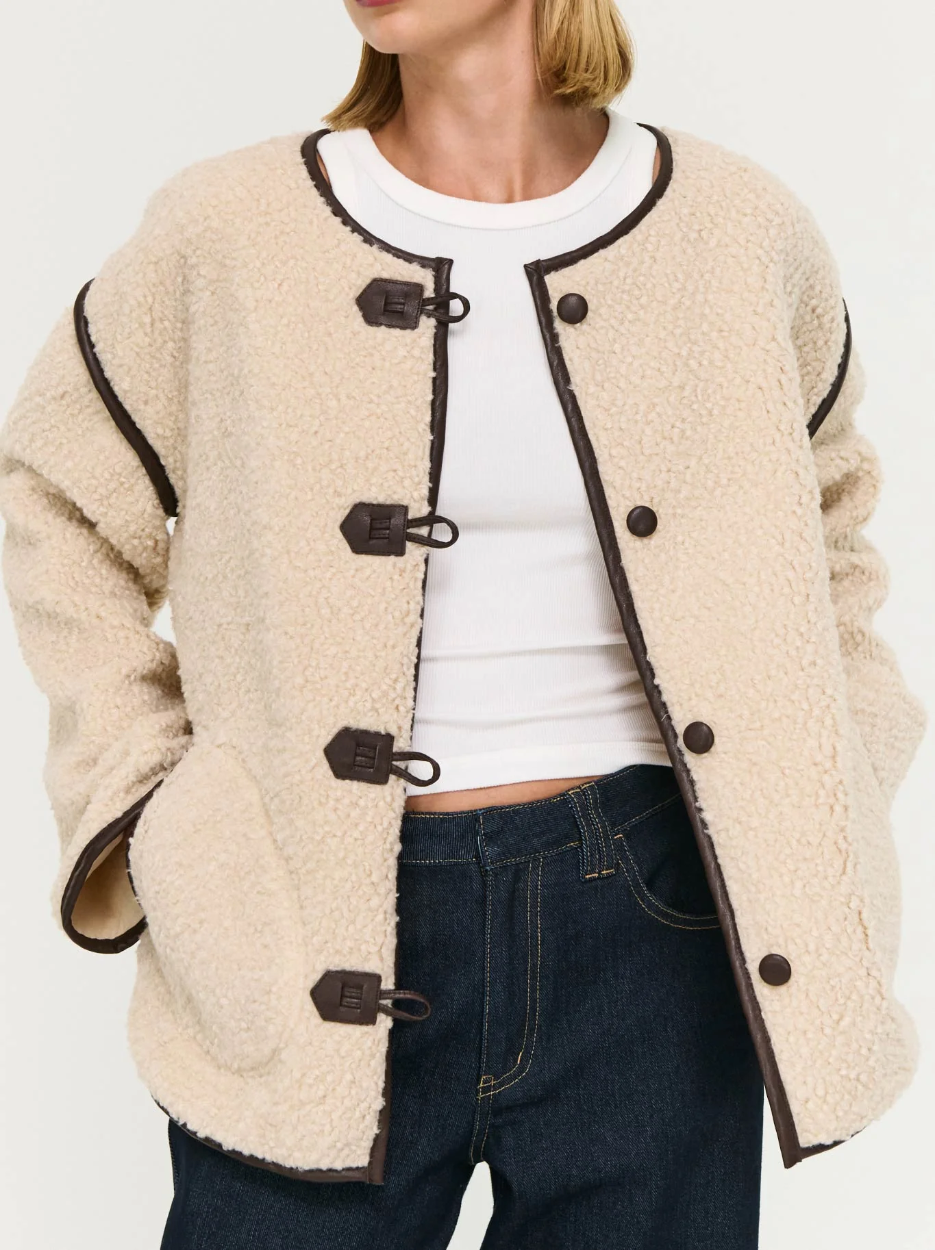 STAPLE THE LABEL PASCELE TEDDY DUFFLE COAT