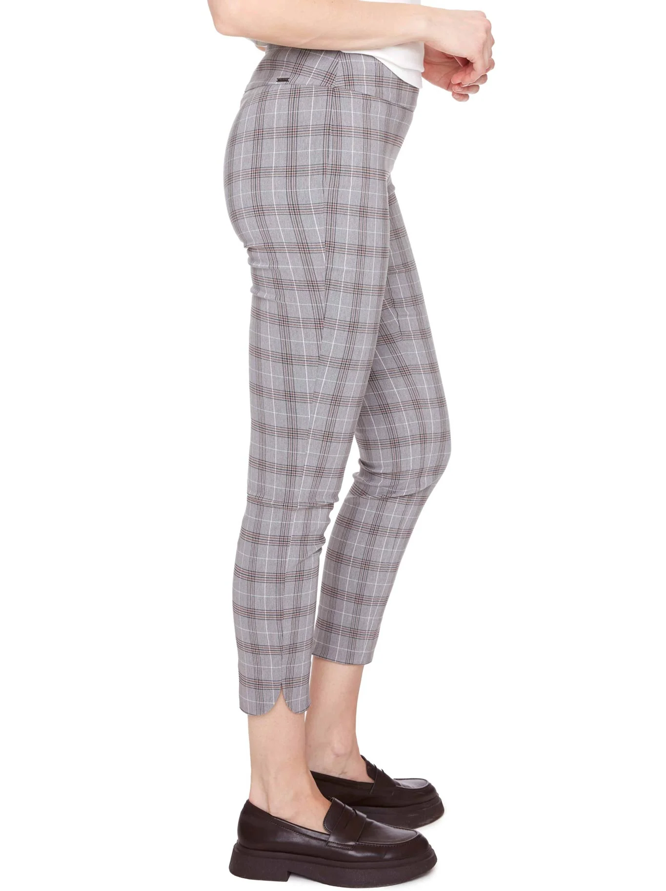 UP! PLAID TECHNO PETAL-SLIT ANKLE PANT - Image 2