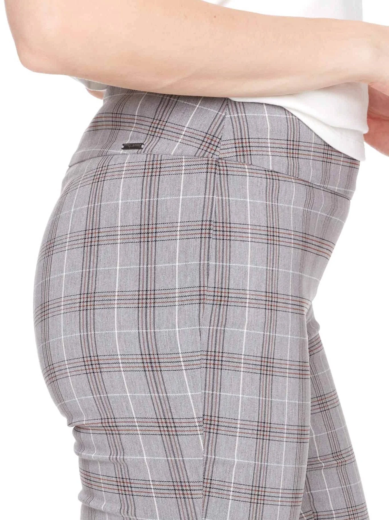 UP! PLAID TECHNO PETAL-SLIT ANKLE PANT - Image 3